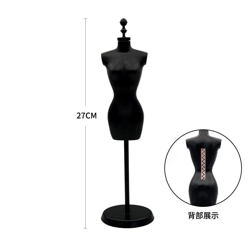 Soporte de MANIQUÍ PARA falda de muñeca, colgador de ropa, vestido de novia, Mini soporte de maniquí, de ropa, modelo de exhibición, 1/6: black G