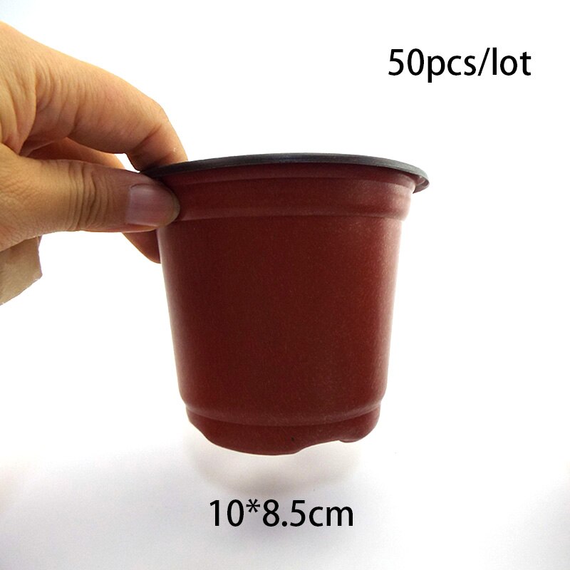 Plastic Grow Garden Pots 6 8 12cm Plant Flower Grow Pot For Home Garden Nursery Transplant Cups Planter Herb Veg: 10CM 50PCS
