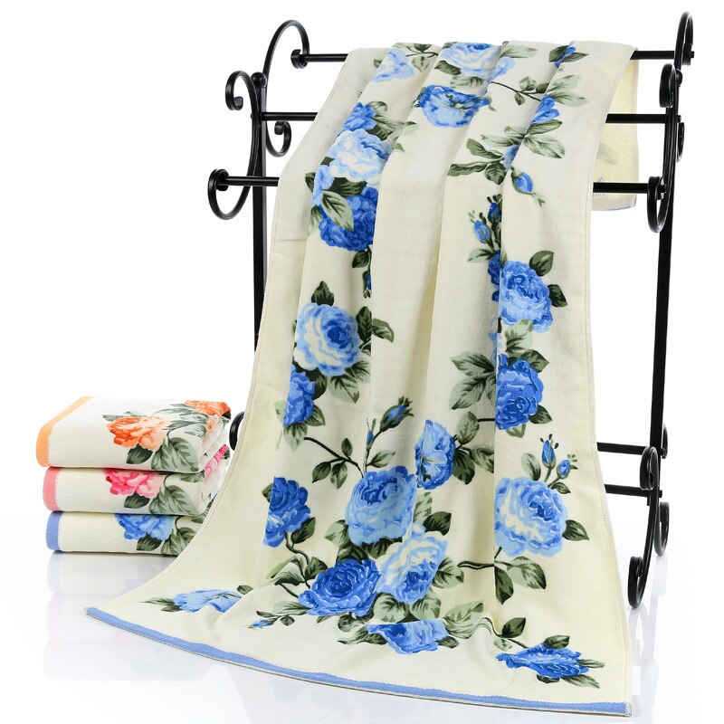 70*140 cm Bloemmotief Katoenen Handdoeken voor Volwassenen Strand Badstof Handdoeken Badkamer Bloem Badhanddoek Serviette de Bain