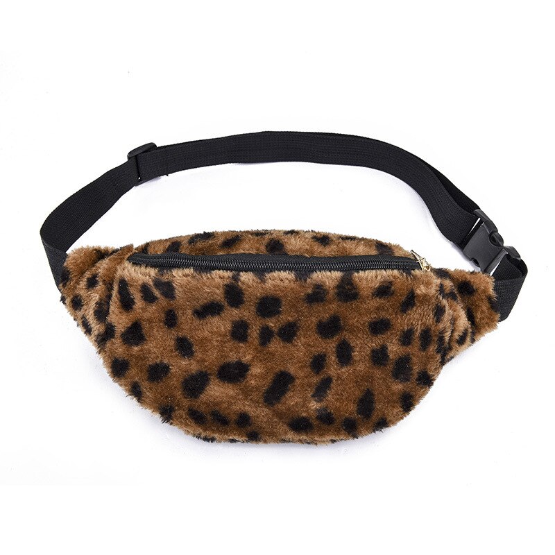 2019 Nuove Donne di Vita del Pacchetto di Fanny Autunno Inverno Fluff Donne del Sacchetto della Vita Borsa A Tracolla Femmina di Leopardo Sacchetto Della Cinghia Del Sacchetto del Telefono Della Borsa tasche: Leopard