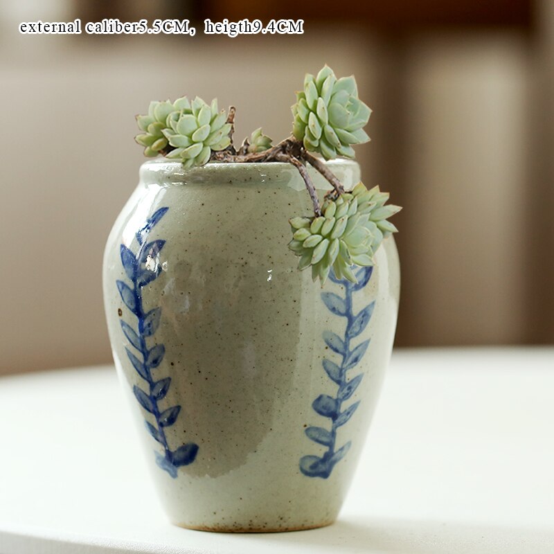 Flower Pots Blue-and-White Porcelain Succulent Cactus Pots Plant Garden Ceramic Planter Pots Outdoor Garden Home