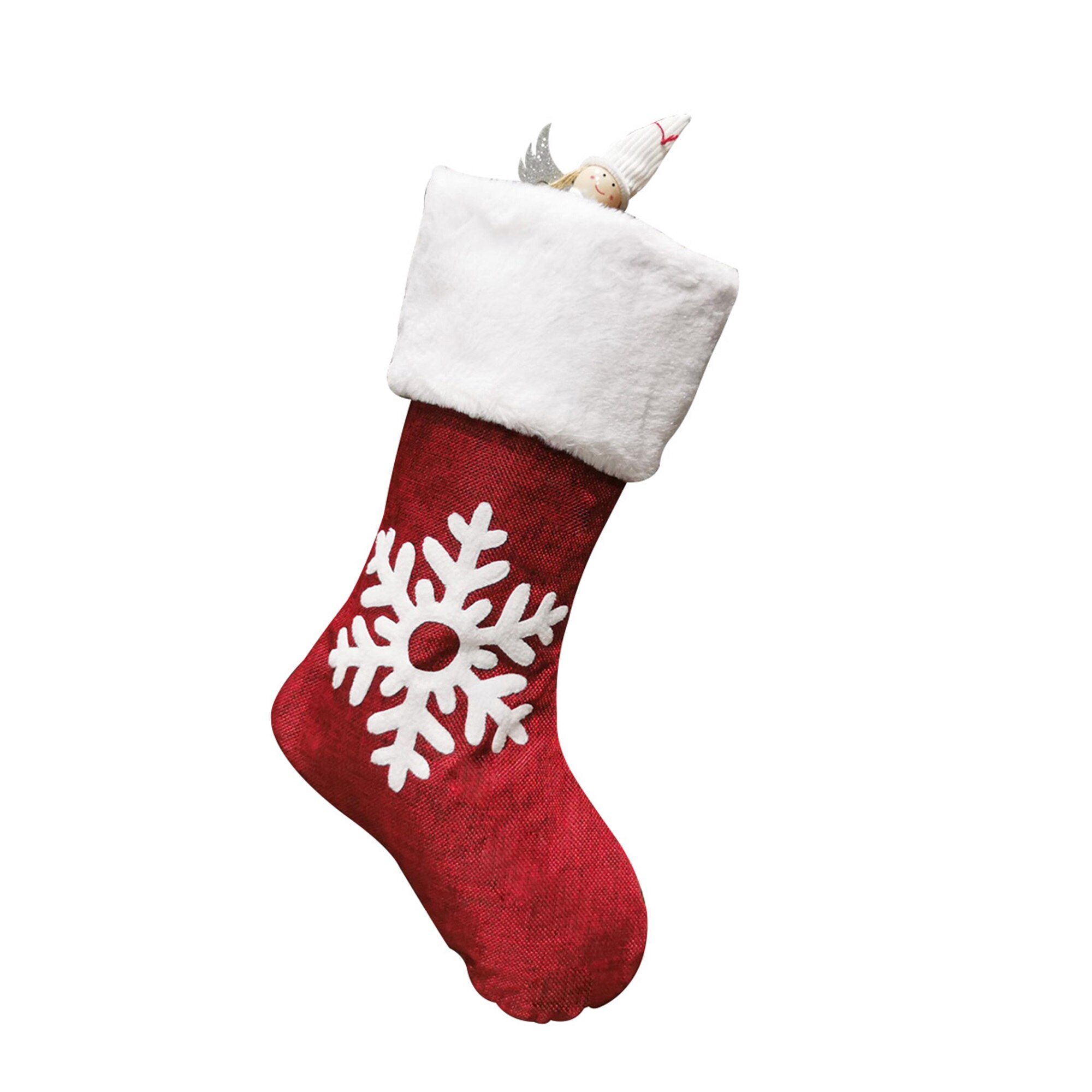 Focusnorm kerstsok schattige eland borduurprint kerstaccessoires met 4 stijlen: C