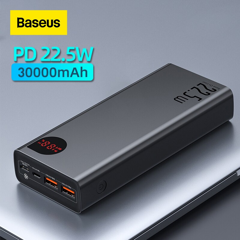 Baseus Power Bank 30000Mah Met 20W Pd Snelle Opladen Powerbank Draagbare Externe Batterij Oplader Voor Iphone 12 Pro xiaomi Huawei