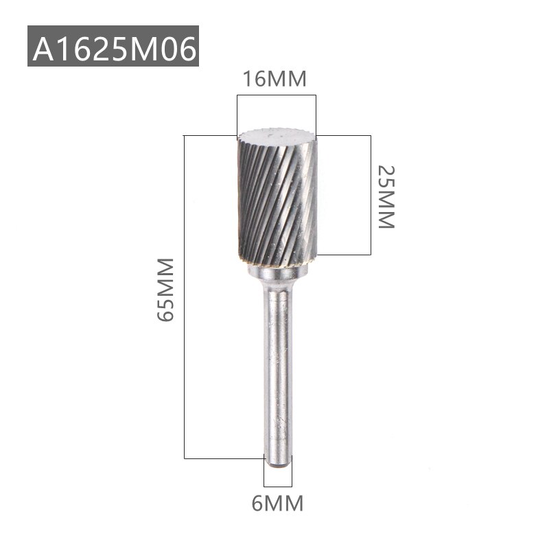 1pc Head Tungsten Carbide Rotary file Tool Point Burr Die Grinder Abrasive Tools Drill Milling Carving Bit Tools: A1625M06