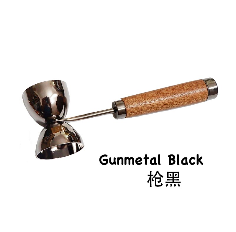 Bar Cocktail Jigger Double Jigger with Wood Handle Double Hammer Jigger measure with a handle for greater speed and ease of use: Black  30 60ml