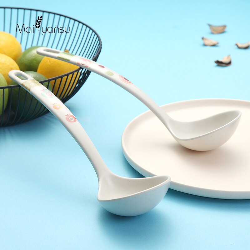 Maiyuansu Japanese Long Handle Soup Ladle Eco-Friendly Bamboo Dinner Soup Spoon For Restaurant Kitchen Accessories Soup Scoop