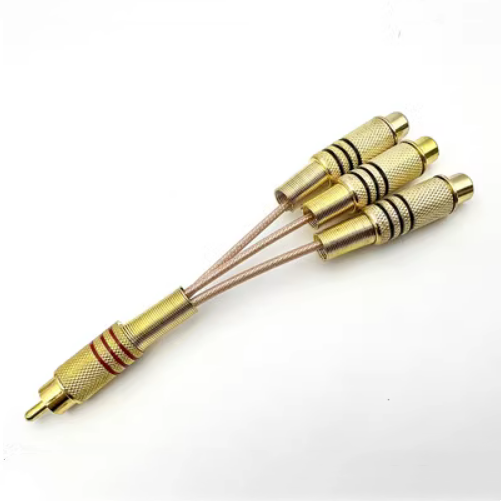 Cable de Audio RCA de 3 vías, 1 macho a 2 hembra, adaptador divisor RCA Y para amplificador de altavoz, sonido RCA a 2X 3X RCA macho hembra: Azul / 0,6 m