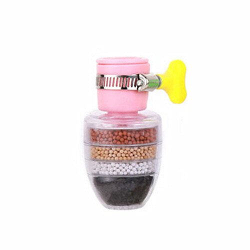 5-Lagen Waterzuiveraar Kraan Filter Waterbesparing Keuken Kraan Waskolf Actieve Kool Filtratie Douchekop Nozzle Cleaning Filters: Roze