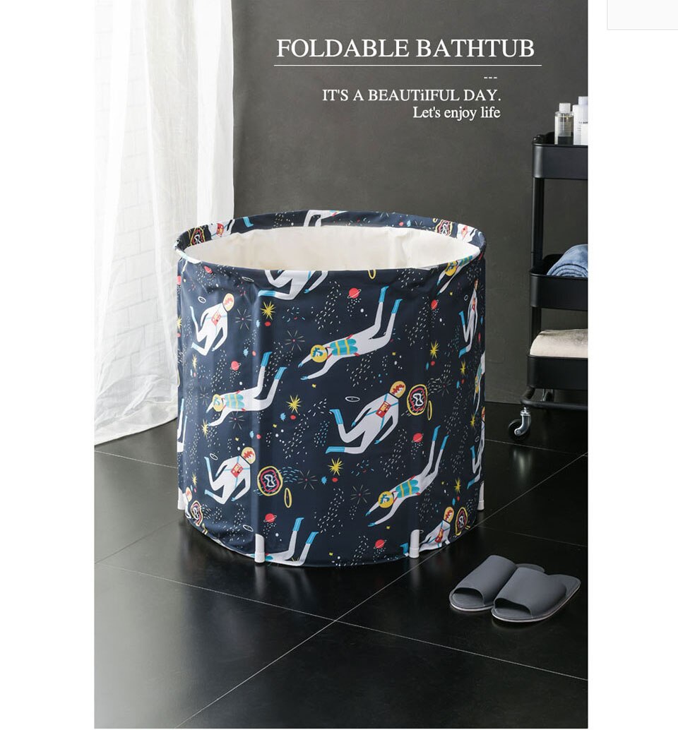 Nordic Bathtub Adults Non inflatable Bath Tub Portable Folding Thicken Eco-Friendly Cloth Deep Soaking Body Bath Barrel: style 5