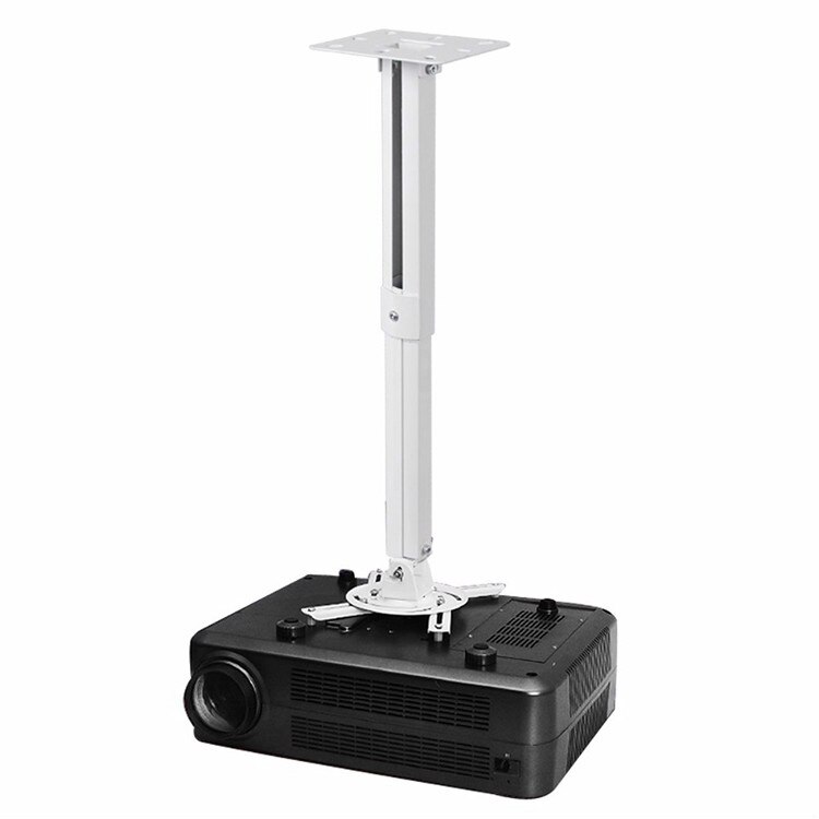 Universal Projector Ceiling Mount Bracket White Fits both flat Vaulted ceiling Height Adjustable Projector hanging bracket PR05