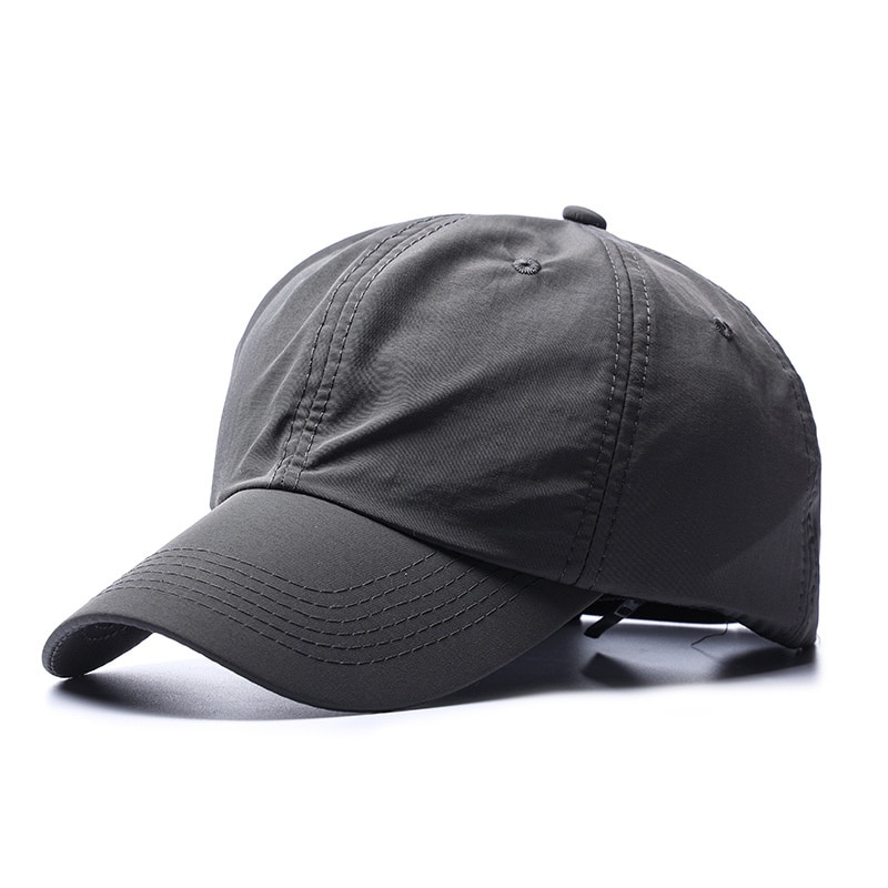 Berretto da Baseball estivo da uomo di grandi dimensioni con cappello da sole rapido e asciutto da uomo cappelli sportivi in cotone Snapback 56-60cm 58-63cm: Polyester Grey / 56-60cm