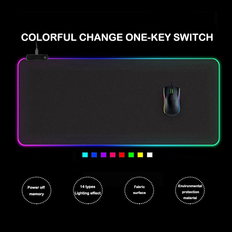 Licht Led Gaming Mouse Pad Rgb Grote Toetsenbord Anti-Slip Rubber Cover Base Desktop Mat Van Computer Game Pad