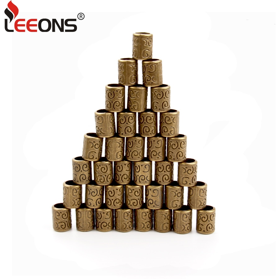 Leeons koraliki robić włosów na plecionki pierścienie robić włosów dla warkocze Dreadlock akcesoria metalowe koraliki robić boi robić przedłużania włosów 20 sztuk mankiety/rury