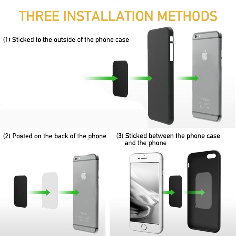 1/3/5PCS Metalowa płytka Naklejka dysk żelazny arkusz do magnesu Uchwyt na telefon komórkowy do magnetycznych uchwytów na telefon samochodowy Nie magnes
