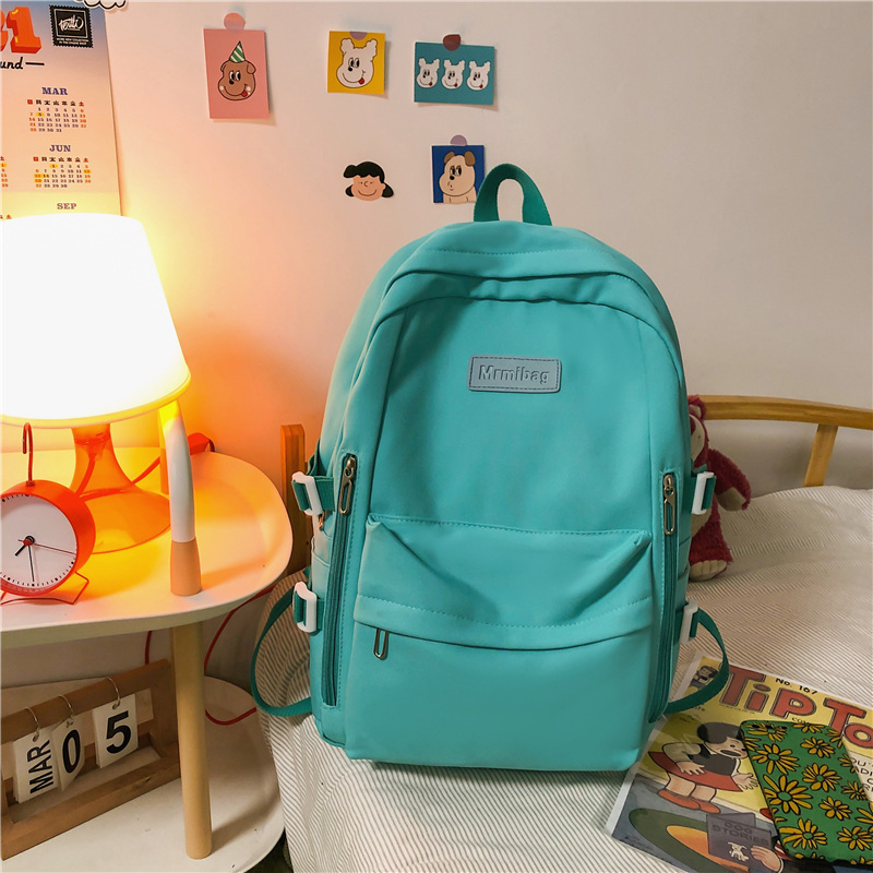 Wasserdichter nylon-rucksack für damen mit mehreren fächern, ideal als schülerrucksack, reisetasche, büchertasche oder schulrucksack für teenager, mädchen und jungen.: Mit anhänger / Grün
