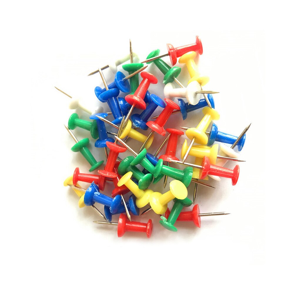 100pcs Map Pin Practical Durable Colorful Pushpins Steel Map Tack Push Map for Office Home