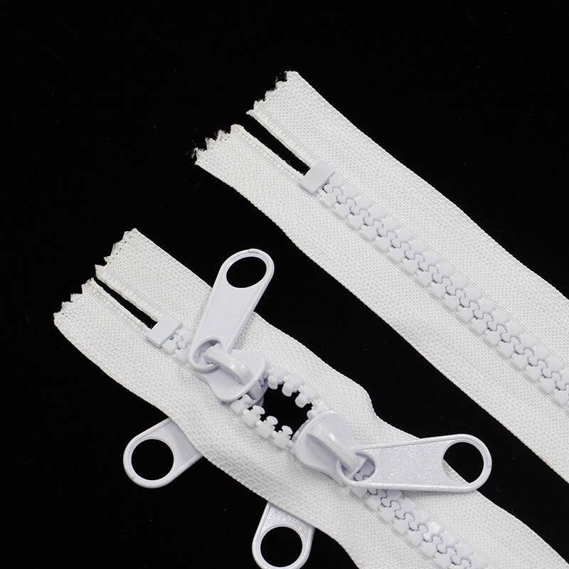 Meetee 1/2/3/4/5/6Meters 10# Double Sliders Resin Zipper for Tent Close-End Zips Outdoor Long Large Zippers Clothing Sewing Zip: White / 2Meters
