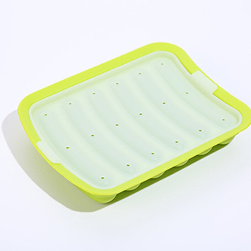 Silicone Sausage Mold Baby Food Supplement Children Ham Making Mould: Green