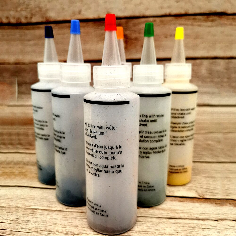 6 kleuren textielverf, kleurrijke tie-dye sets, veelkleurige kleurstoffen, tie-dye kit, pigmentset, decoratieverfgereedschap