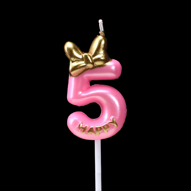 Cakelove bolos de 0 a 9 números, vela para festa de aniversário, itens para bolo, números de bolo, aniversário, festa de idade decorações: Pink 5
