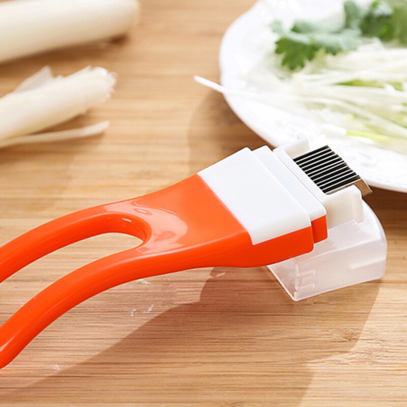 Scallion-triturador de cebolla y verduras, herramientas de cocina, rebanadas, accesorios de cocina, herramienta para triturar cuchillos: Red