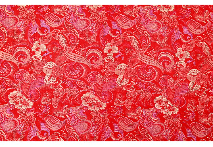 brocade satin Chinese fabric jacquard fabric for sewing Kimono and Cheongsam DIY: Red
