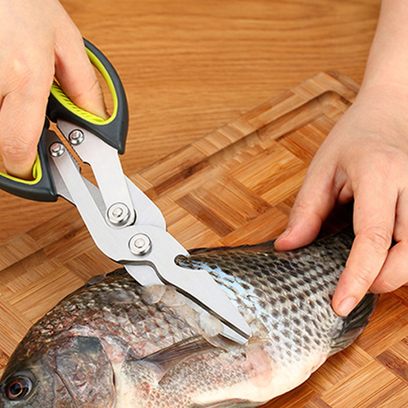 Kitchen Scissors 6 In Heavy Duty Curved Multifunctional Chicken Bone Scissors for Food Vegetable Fishing Cooking Knife