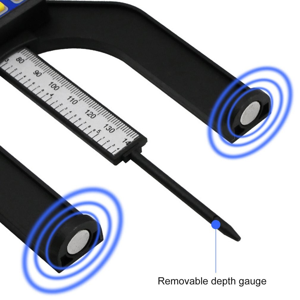 Medidor de profundidad Digital LCD de 0-80MM, calibres de carpintería, herramientas de medición de altura, apertura magnética de pie