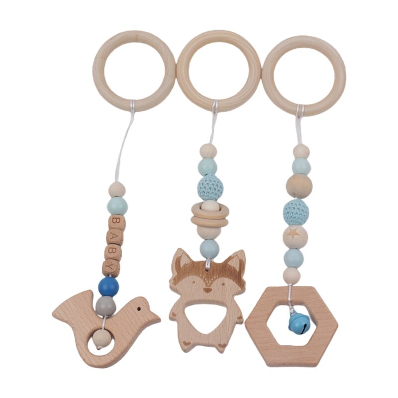 Baby Play Gym Frame Houten Beuken Activiteit Gym Frame Wandelwagen Opknoping Hangers Speelgoed Bijtring Ring Verpleging Rammelaar Speelgoed Room Decor: A15