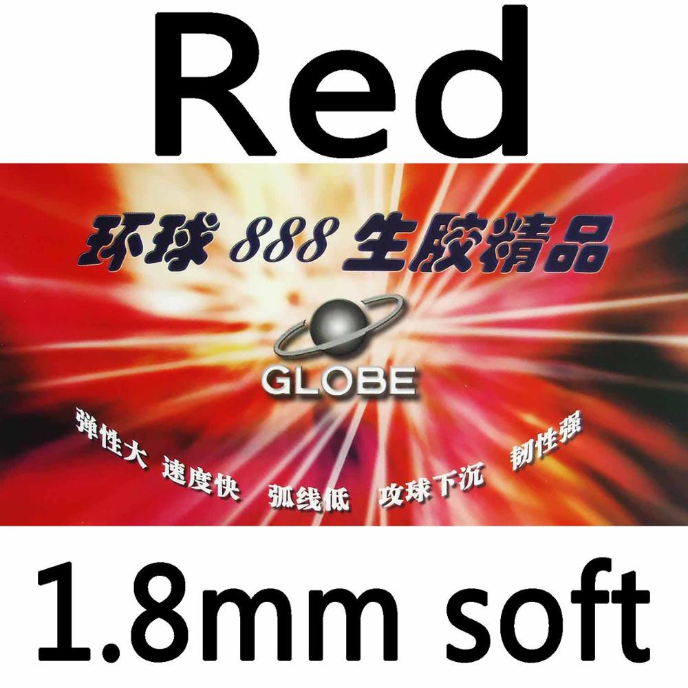 Globe 888 Half Lange Pips-Out Tafeltennis PingPong Rubber met Spons: Red 1.8mm soft