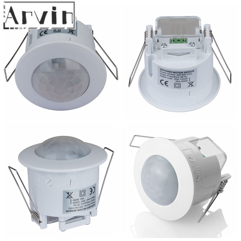 Hjem sikkerhed alarm system 360 grader infrarød pir detektion ir forsænket bevægelsessensor detektor automatisk lyskontakt bevægelsessensor