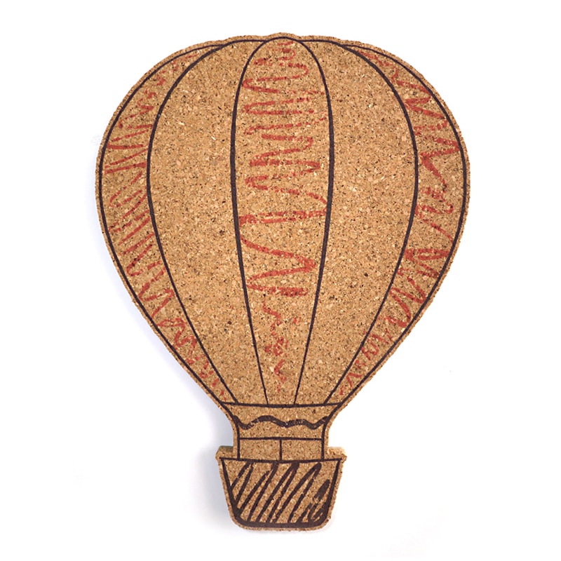 Ogień balon DIY tablica korkowa tablica ogłoszeń tablica ogłoszeń miękka drewniana płyta ścienna drukowane drewno korkowe z naklejką