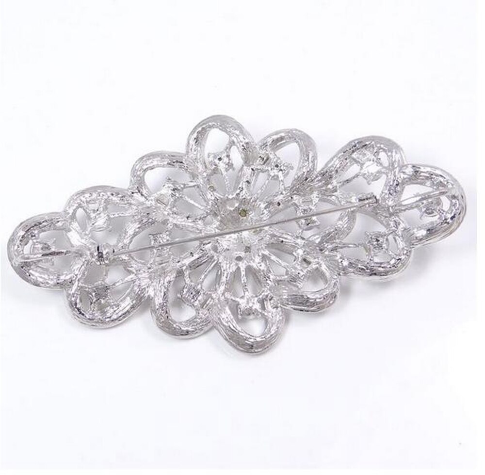 3.8 Inch Rhinestone Crystal Diamante Large Brooches Bridesmaid Jewelry Accessory