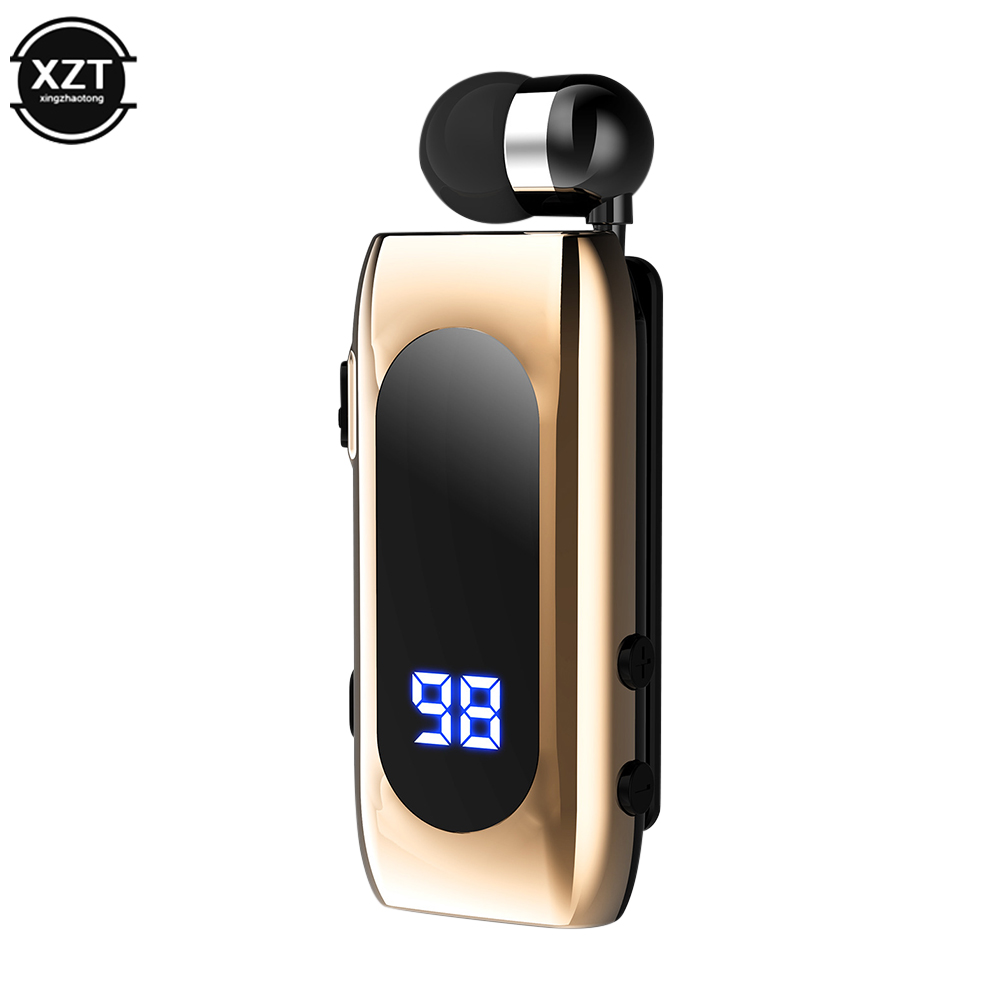 K55-Kopfhörer, Gesprächszeit, 20 Stunden, Bluetooth-Headset BT5.2, Anruferinnerung, Vibrationen-Clip-Treiber, Auriculare-Kopfhörer, Finneblau, PK F920: Gold