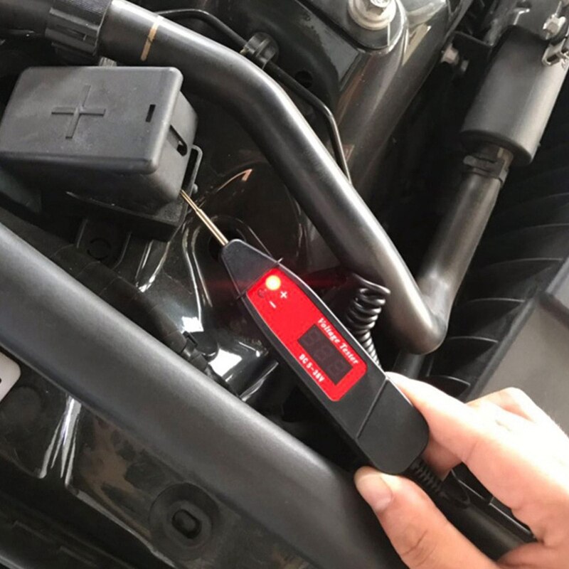 Bolígrafo Digital de prueba de voltaje para coche, Detector de lápiz con luz Led, herramienta de diagnóstico de coche, Universal, Lcd, 5-36V
