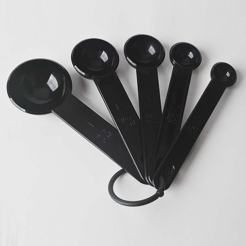 10 Uds./5 uds. Tazas medidoras negras y cuchara medidora tipo pala herramientas de cocina miniescamas cucharas para hornear café té cocina Gadgets