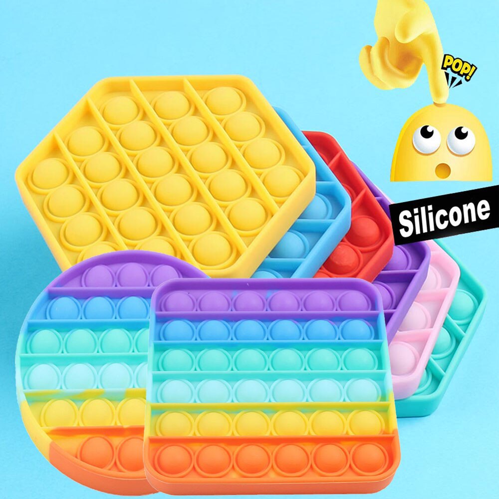 Pop It Fidget Push Bubble Sensory Toy Autism Special Need Stress Reliever Squeeze Sensory Figet Toys Relieve Stress Help Recover