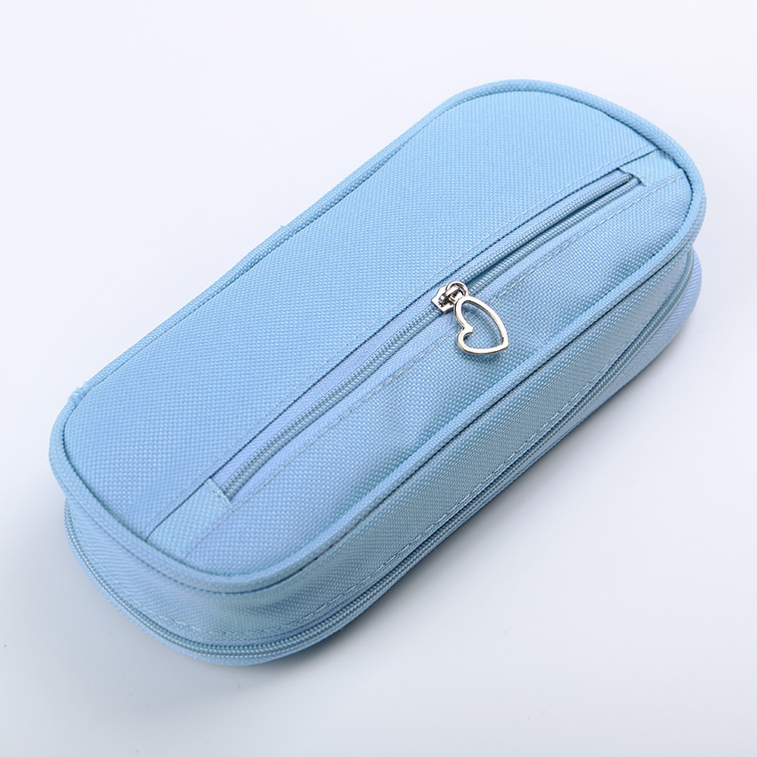 1 PC Doce Cor Estilo Coreano Caixa de Lápis Da Lona Multifuncional Saco Organizador De Armazenamento De artigos de Papelaria Material Escolar Papelaria Escolar