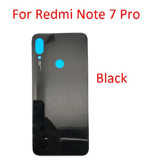 Voor Xiaomi Redmi Note 7 Batterij Back Glas Panel Achterdeur Behuizing Case Voor Redmi Note 7 Pro Terug Batterij cover Deur: Note 7 pro Black