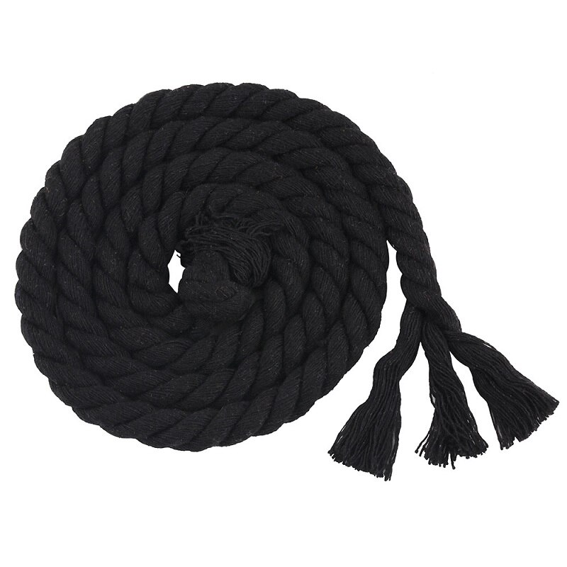 Cordon en coton torsadé de 2 mètres, 20mm, haute ténacité, corde décorative pour sac de maison, accessoires textiles pour la maison, artisanat: black