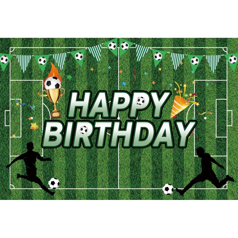 Soccer Birthday Party Backdrop Football Field Photo Background Soccer Theme Birthday Party Decorations: L / DARK GRAY