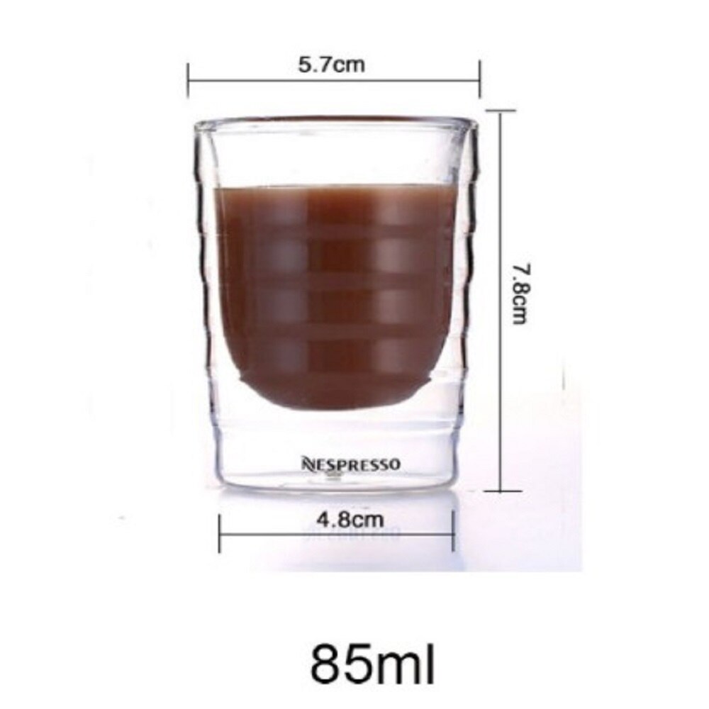 Tasse en verre à café à Double paroi de Nespresso, 85ml 150ml 350ml, après le thé, 1 pièce: 85ml