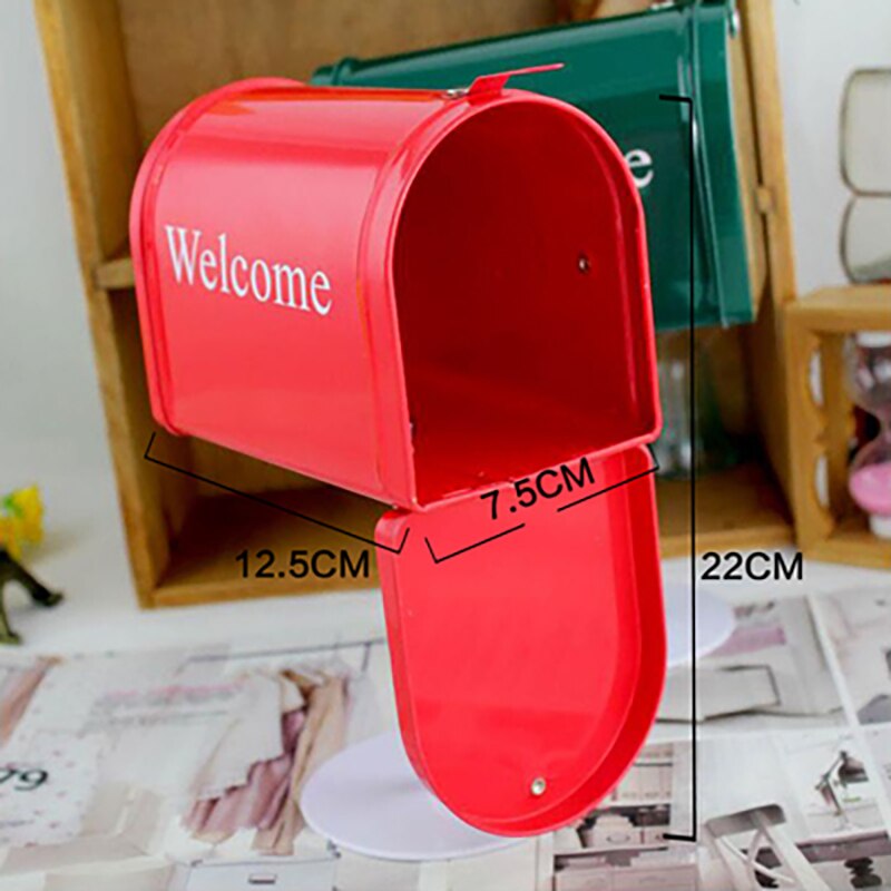 1Pc Retro Ijzer Mailbox Creatieve Tuin Suggestie Brievenbus Storage Case Huis Bar Winkel Mailboxen Decoratie Ambachtelijke Ornamenten