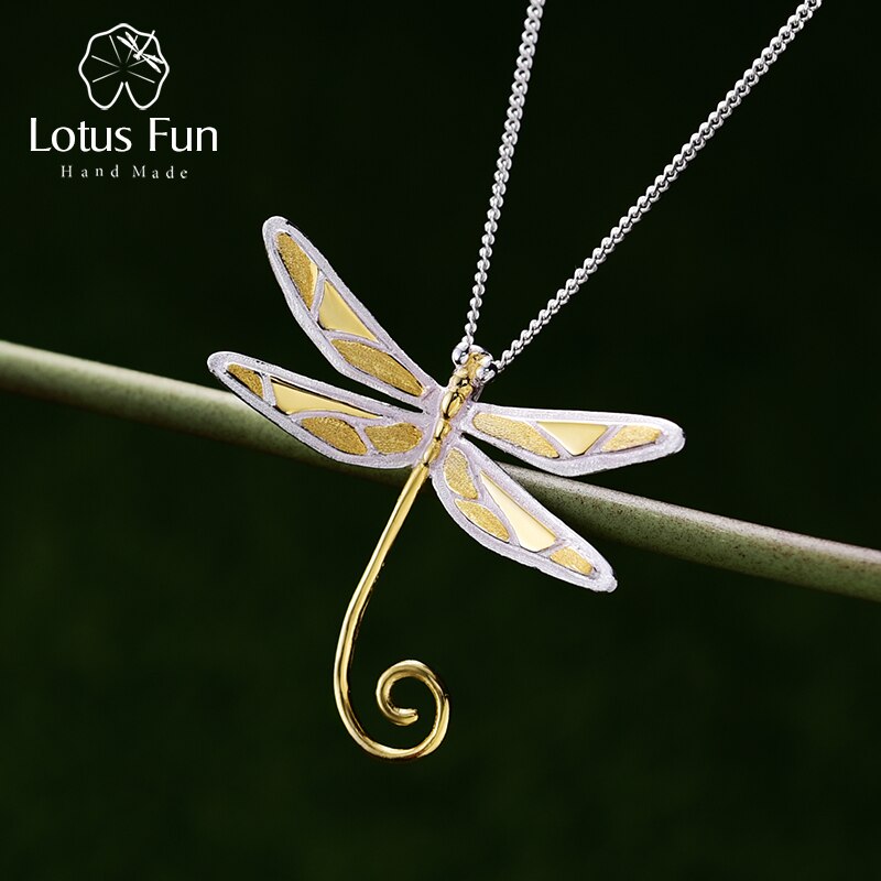 Lotus sjov ægte 925 sterling sølv naturlige håndlavede smykker 18k guld søde guldsmed vedhæng uden halskæde til kvinder