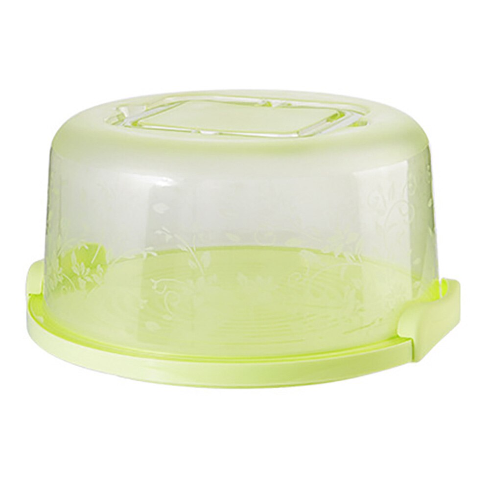Portable Cake Storage Box Round Birthday Wedding Kitchen Baking Container Holder: Green
