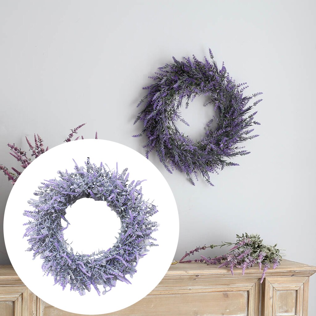 Lente Kransen 18 Inch Voor Voordeur, Elegante Lavendel Bloemen Krans Voor