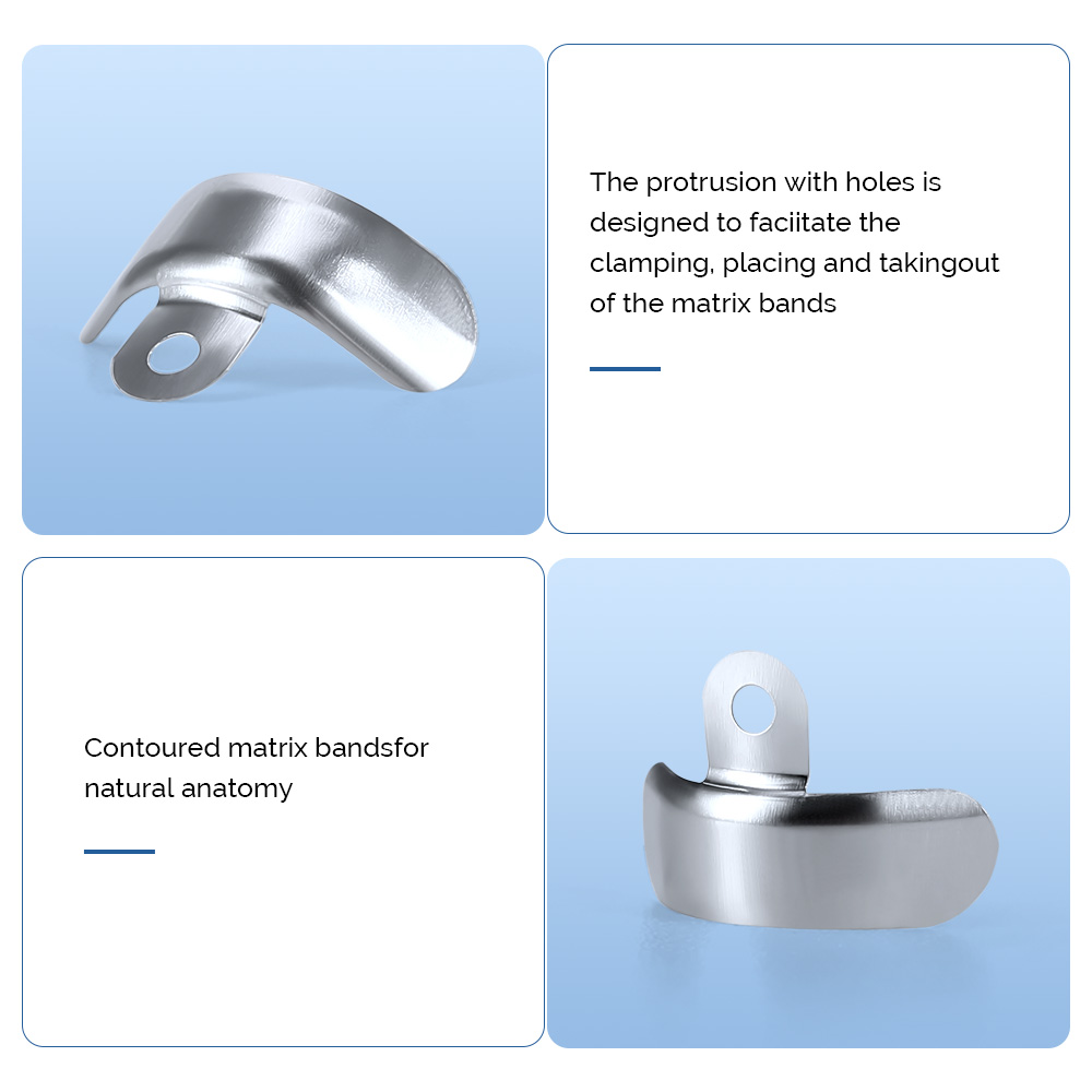 50 Uds bandas de matriz Dental matrices metálicas contorneadas seccionales para reemplazo de dientes Material de odontología