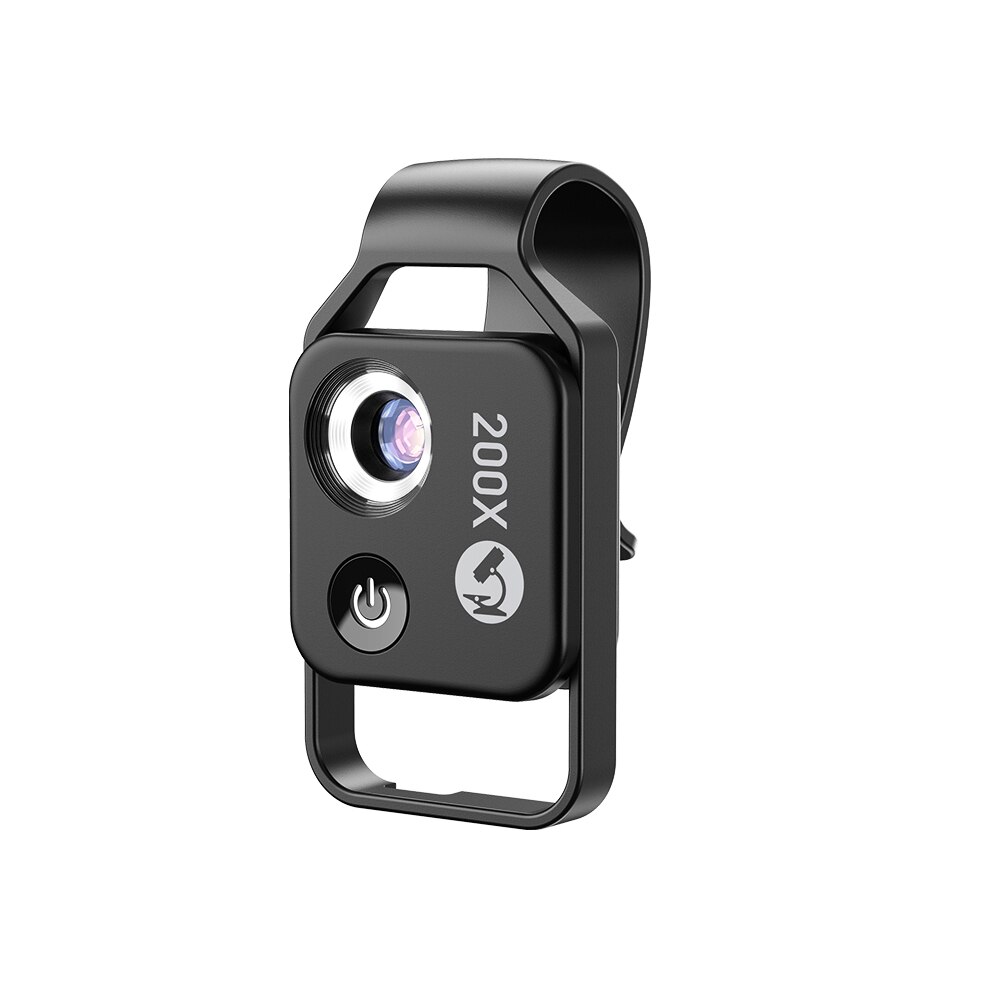 200X praktisch Mikroskop Mit CPL Handy, Mobiltelefon LED-Licht Mikro Makro Linsen Zoomen Vergrößerung Universelle Elektronische Mikroskop Len: schwarz