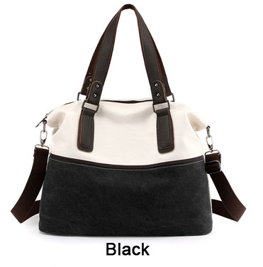 Dames sac à bandoulière Shopper sac à main grands sacs pour femmes sacs décontracté toile messager sac à main Hobo sacs femmes sac femme fourre-tout: Black