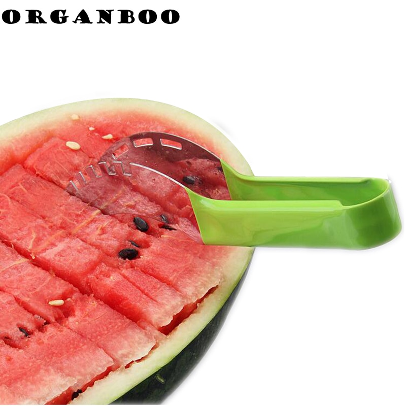 ORGANBOO 1 ST anti-skid groen handvat watermeloen slicer rvs fruit mes gesneden watermeloen cutter gadget